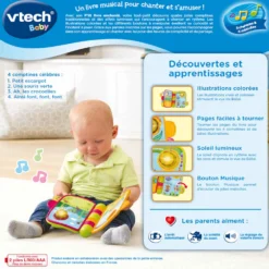 VTECH BABY P'tit Livre Enchanté - Mes Premières Comptines -VTech Jouets Soldes Magasin 138365 Ptit livre enchantC3A9 Mes premiC3A8res comptines dos