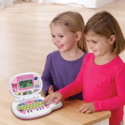 VTech Ordinateur Enfant P'tit Genius Ourson Rose -VTech Jouets Soldes Magasin 139555 Ordi Ptit Genius Ourson rose enfant