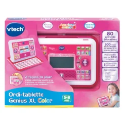 VTech Ordi-tablette Genius XL Color - Rose -VTech Jouets Soldes Magasin 155555 ordi tablette genius color rose boite