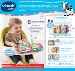 VTECH BABY Super Livre Enchanté Des Baby Loulous Rose -VTech Jouets Soldes Magasin 166785 dos boC3AEte