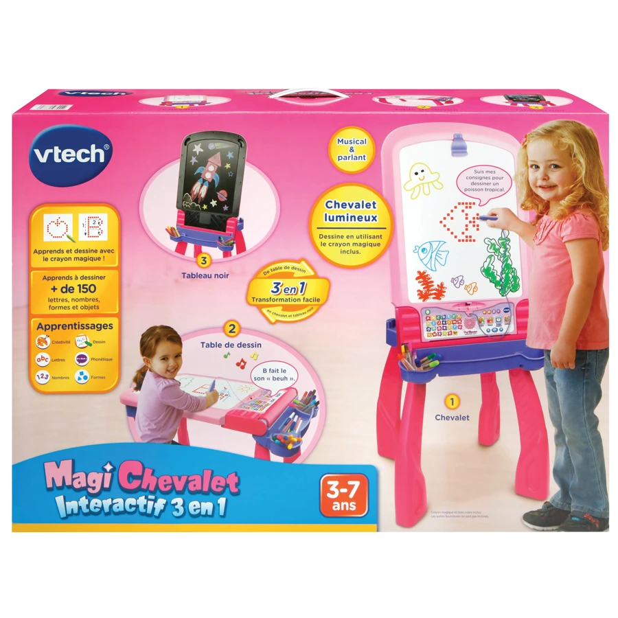 VTech Magi Chevalet Interactif 3 En 1 Rose 5 VTech Magi Chevalet Interactif 3 En 1 Rose – Image 5