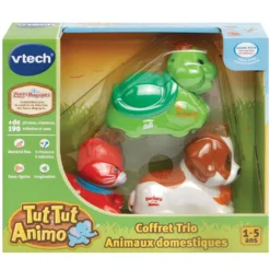Coffret Animaux Domestiques - Tut Tut Animo 11 Coffret Animaux Domestiques - Tut Tut Animo -VTech Jouets Soldes Magasin 242875 boite Tut Tut Animo Coffret Trio Domestique Chat Tortue Chien montagnard