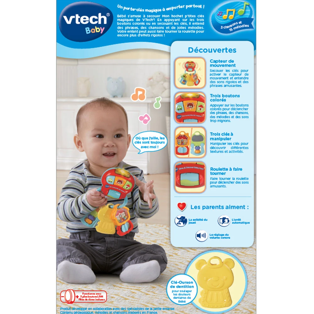 VTECH BABY Mon Hochet P'tites Clés Magiques 4 VTECH BABY Mon Hochet P'tites Clés Magiques – Image 4