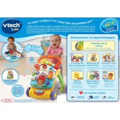 VTECH BABY Super Trotteur Parlant 2 En 1 Orange 11 VTECH BABY Super Trotteur Parlant 2 En 1 Orange -VTech Jouets Soldes Magasin 505605 super trotteur parlant dos