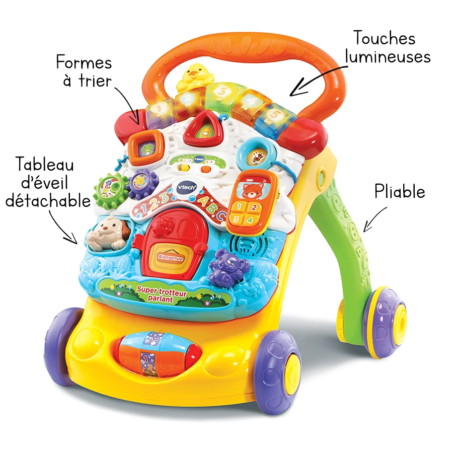 VTECH BABY Super Trotteur Parlant 2 En 1 Orange 1 VTECH BABY Super Trotteur Parlant 2 En 1 Orange