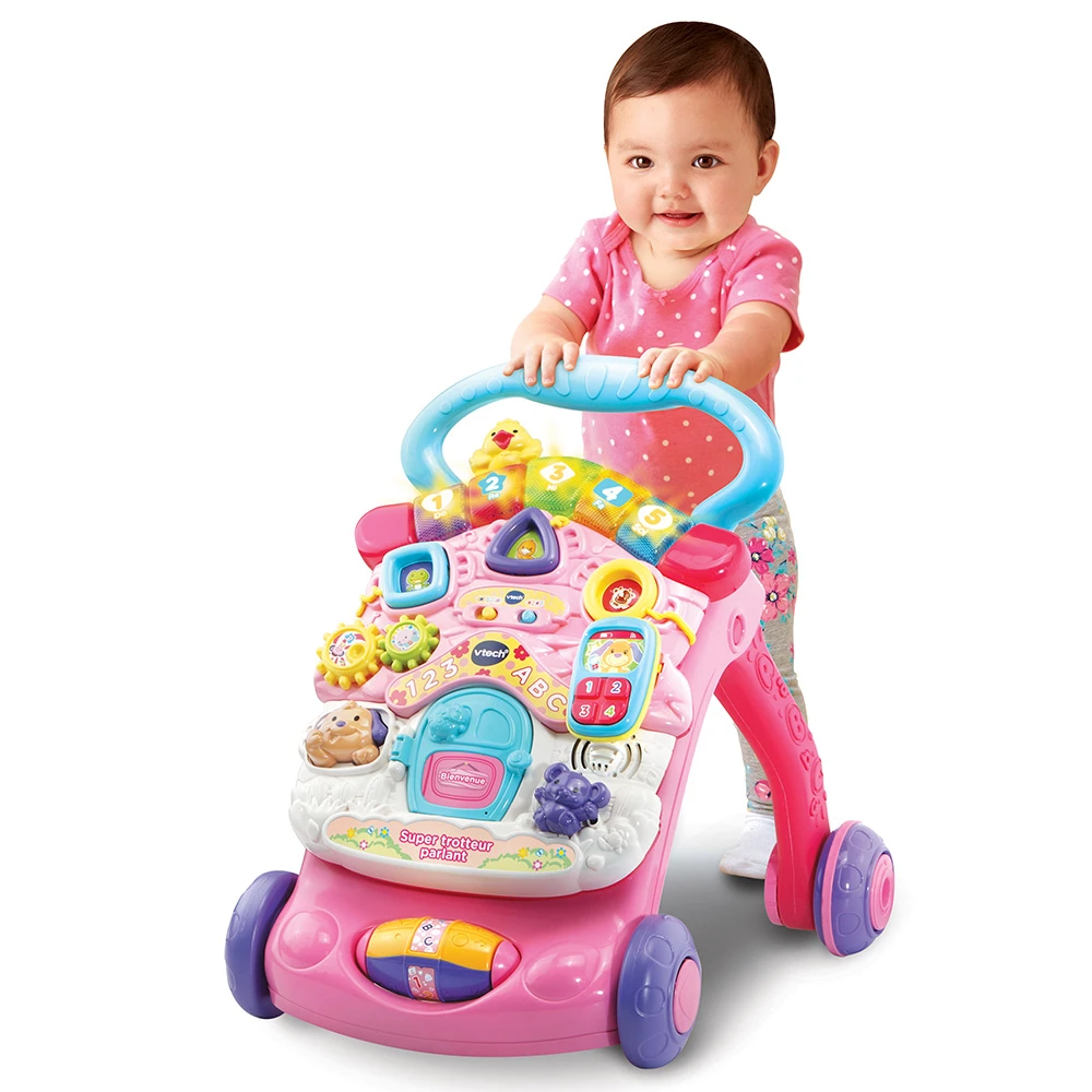 VTECH BABY Super Trotteur Parlant 2 En 1 Rose 2 VTECH BABY Super Trotteur Parlant 2 En 1 Rose – Image 2