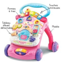 VTECH BABY Super Trotteur Parlant 2 En 1 Rose