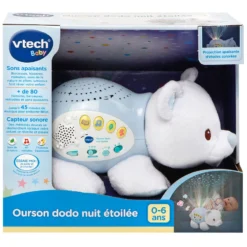 VTECH BABY Veilleuse Projection Ourson Dodo Nuit Etoilée -VTech Jouets Soldes Magasin 506905 ourson dodo nuit etoilee boite