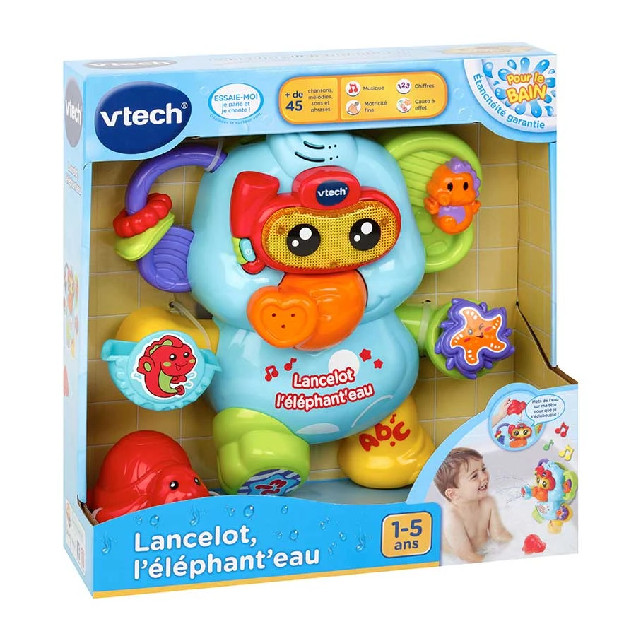 VTECH BABY Lancelot, L'éléphant'eau - Jouet Bain Bébé 3 VTECH BABY Lancelot, L'éléphant'eau - Jouet Bain Bébé – Image 3