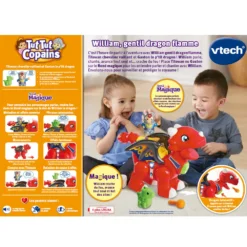 William Gentil Dragon Flamme -VTech Jouets Soldes Magasin 519605 TTC William dragon dos