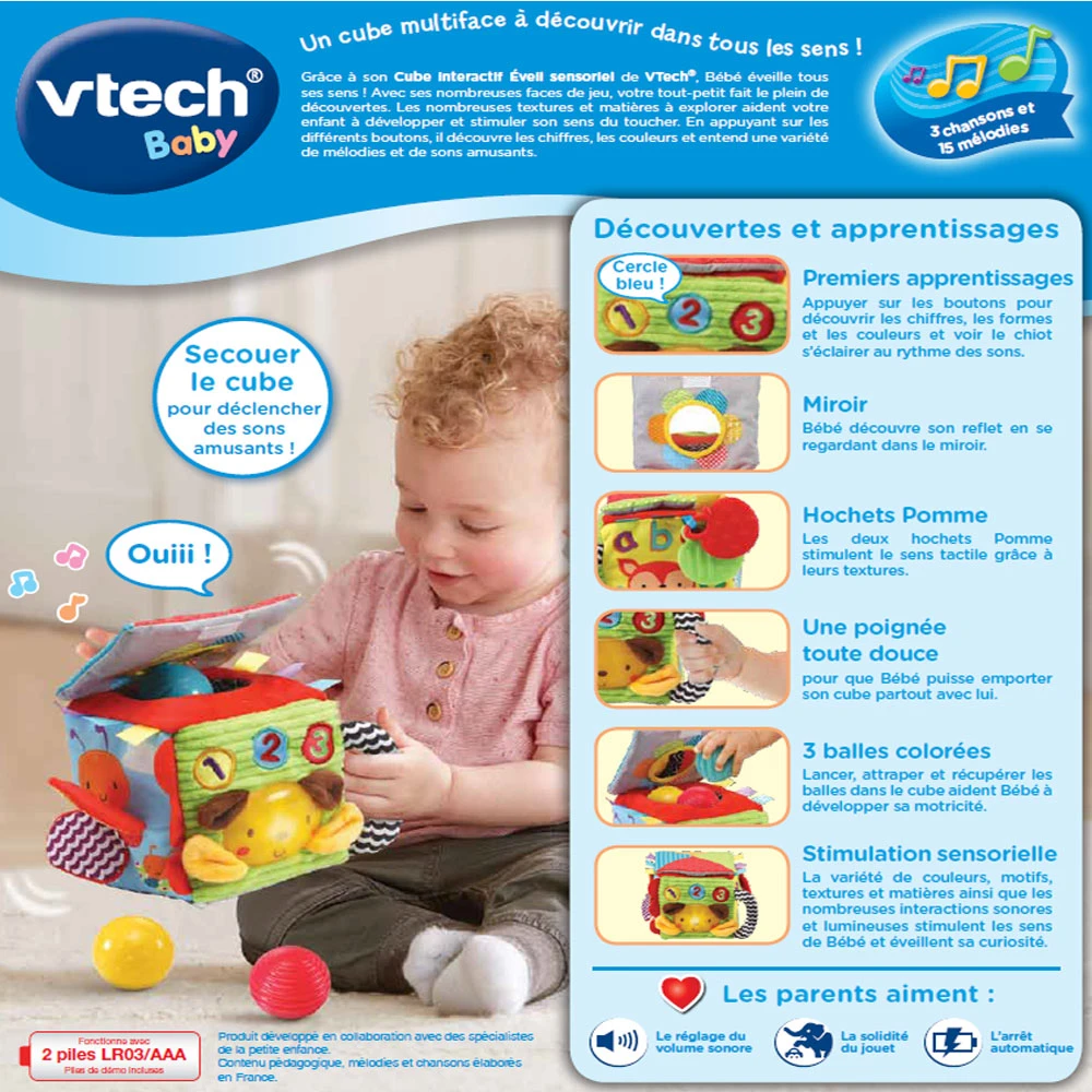 VTECH BABY Cube Interactif éveil Sensoriel 4 VTECH BABY Cube Interactif éveil Sensoriel – Image 4