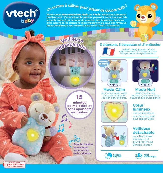 VTECH BABY Mon Ourson Lumi Dodo 7 VTECH BABY Mon Ourson Lumi Dodo – Image 7