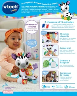 VTECH BABY Timéo, P'tit Zèbre D'activités -VTech Jouets Soldes Magasin 550805 dos boC3AEte
