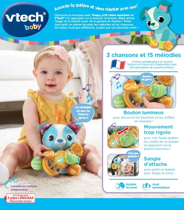 VTECH BABY Tango, P'tit Chien Musicien 6 VTECH BABY Tango, P'tit Chien Musicien – Image 6