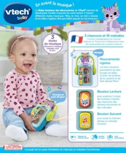 VTECH BABY Baby Baladeur Des Découvertes -VTech Jouets Soldes Magasin 561005 dos boC3AEte