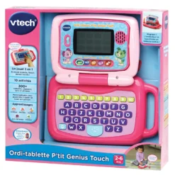 VTech Ordi-tablette P'tit Genius Touch Mauve - Ordinateur éducatif -VTech Jouets Soldes Magasin 600955 Ordi tablette ptit genius touch mauve 4