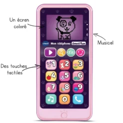 VTECH BABY Mon Téléphone émoti'fun Rose - Téléphone D'imitation