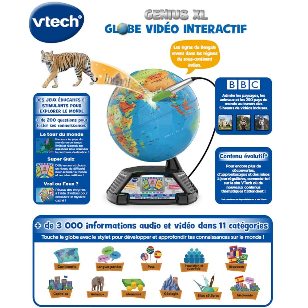 VTech Genius XL - Globe Vidéo Interactif 4 VTech Genius XL - Globe Vidéo Interactif – Image 4