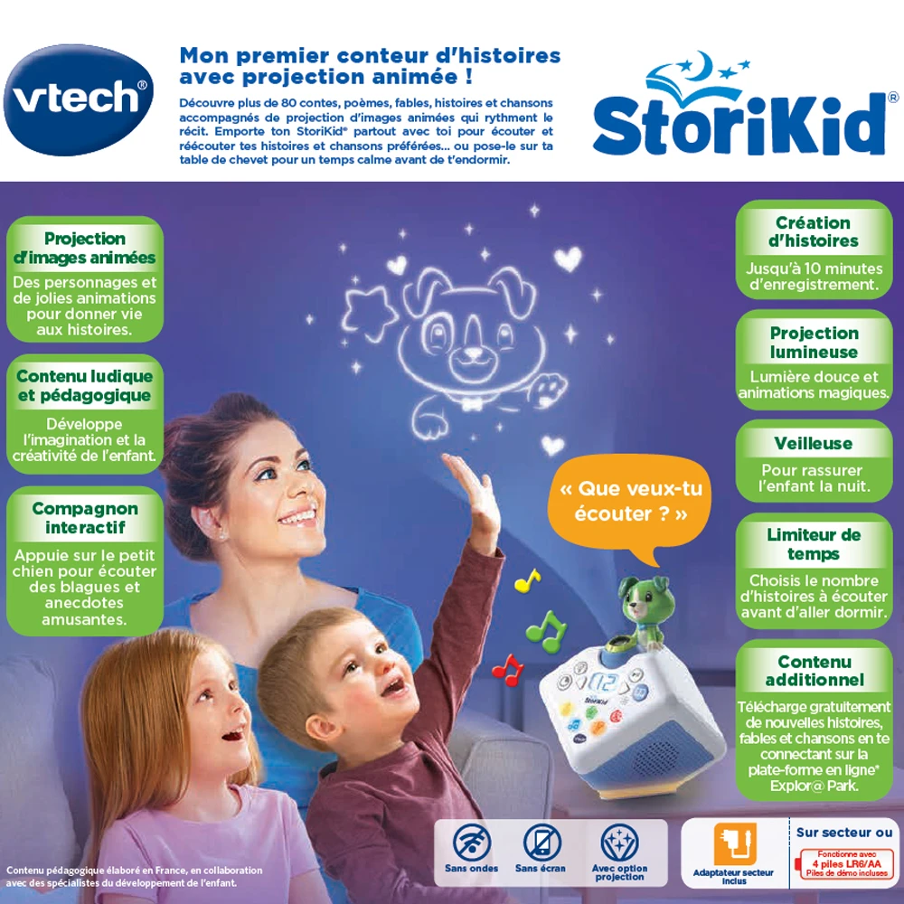 VTech StoriKid, Ma Boîte à Histoires Interactive - Vert 6 VTech StoriKid, Ma Boîte à Histoires Interactive - Vert – Image 6