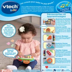VTECH BABY Baby Console Des Découvertes -VTech Jouets Soldes Magasin 609105 Baby console des dC3A9couvertes dos