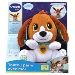 VTECH BABY Toutou Parle Avec Moi - Chien Peluche Interactif 12 VTECH BABY Toutou Parle Avec Moi - Chien Peluche Interactif -VTech Jouets Soldes Magasin 610105 Toutou parle avec moi boite
