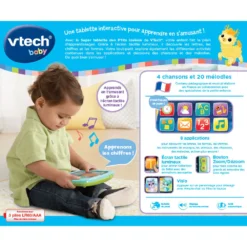 VTECH BABY Super Tablette Des P'tits Loulous - Tablette Interactive Bébé -VTech Jouets Soldes Magasin 80 151475 dos boite