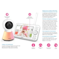 Babyphone Vidéo Color Night Light - BM5254 - (écran 5 - Veilleuse) 15 Babyphone Vidéo Color Night Light - BM5254 - (écran 5 - Veilleuse) -VTech Jouets Soldes Magasin 80 302624 dos boite