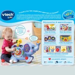 VTECH BABY Trompette, Mon éléphant Des Découvertes -VTech Jouets Soldes Magasin 80 505805 Trompette mon C3A9lC3A9phant des dC3A9couvertes dos