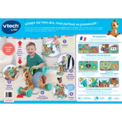 VTECH BABY Joey, Mon Porteur Trotti-magique (5 En 1) -VTech Jouets Soldes Magasin 80 519105 dos boite