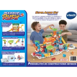 Circuit à Billes - Super Action Set Electronic L200E 17 Circuit à Billes - Super Action Set Electronic L200E -VTech Jouets Soldes Magasin 80 519405 dos boite