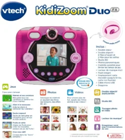 KidiZoom Duo FX Rose -VTech Jouets Soldes Magasin 80 519955 dos boC3AEte