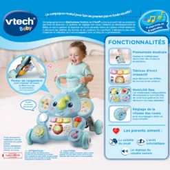 VTECH BABY Éléphanteau Trottino - Trotteur Bébé 11 VTECH BABY Éléphanteau Trottino - Trotteur Bébé -VTech Jouets Soldes Magasin 80 523005 Elephanteau Trottino dos