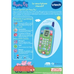 VTech Peppa Pig - Le Smartphone éducatif -VTech Jouets Soldes Magasin 80 523105 peppa pig smartphone dos