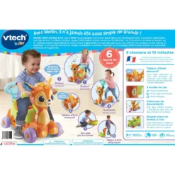 VTECH BABY Merlin, Trotti Porteur 6 En 1 -VTech Jouets Soldes Magasin 80 527705 dos boite