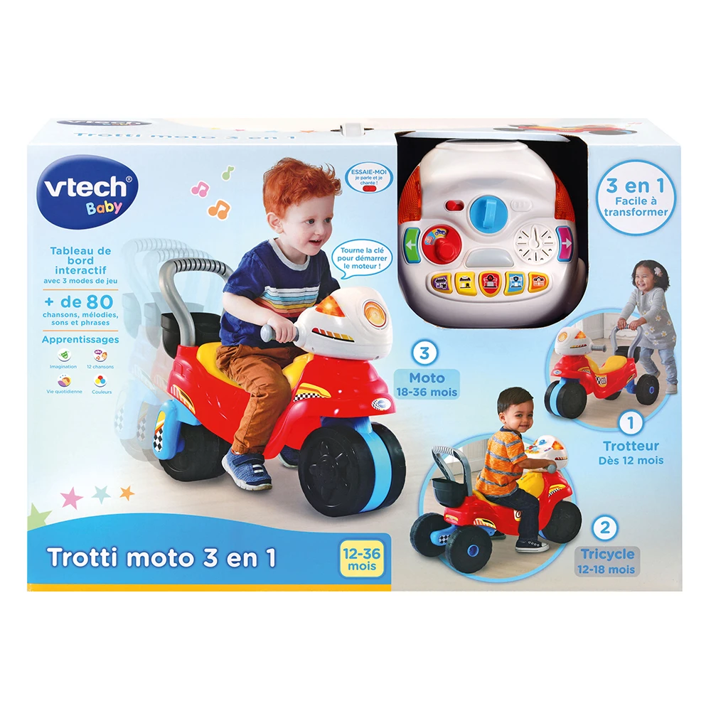 VTECH BABY Trotti Moto 3 En 1 - Trotteur Bébé 7 VTECH BABY Trotti Moto 3 En 1 - Trotteur Bébé – Image 7