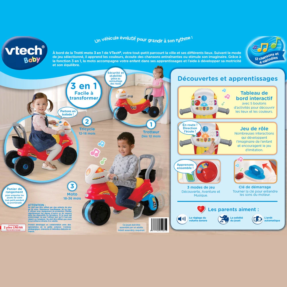 VTECH BABY Trotti Moto 3 En 1 - Trotteur Bébé 8 VTECH BABY Trotti Moto 3 En 1 - Trotteur Bébé – Image 8