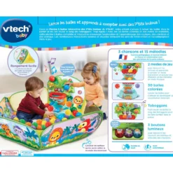 VTECH BABY Piscine à Balles Interactive Des P'tits Loulous 17 VTECH BABY Piscine à Balles Interactive Des P'tits Loulous -VTech Jouets Soldes Magasin 80 533605 dos boite