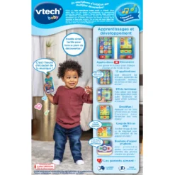 VTECH BABY Lumi Smartphone Magic Touch - Telephone Interactif -VTech Jouets Soldes Magasin 80 537605 lumi smartphone dos