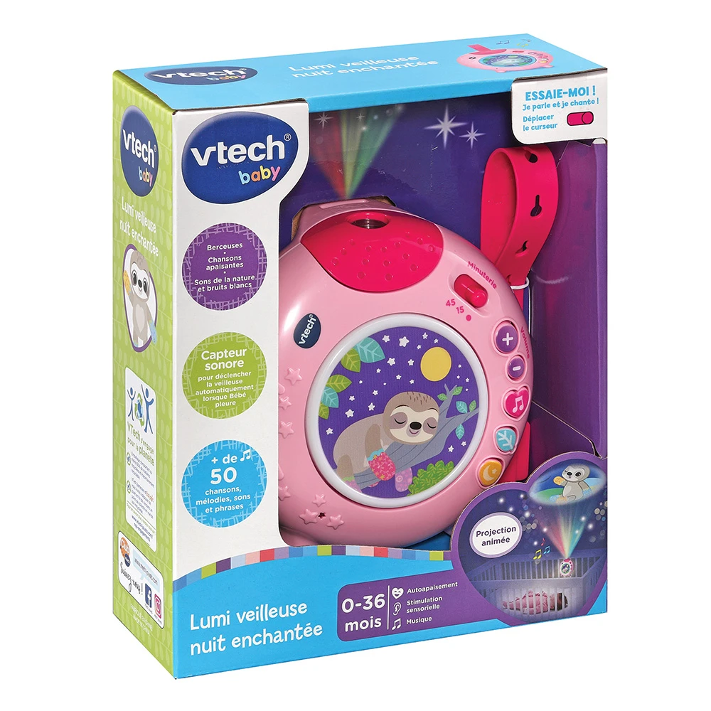 VTECH BABY Lumi Veilleuse Nuit Enchantée Rose 9 VTECH BABY Lumi Veilleuse Nuit Enchantée Rose – Image 9