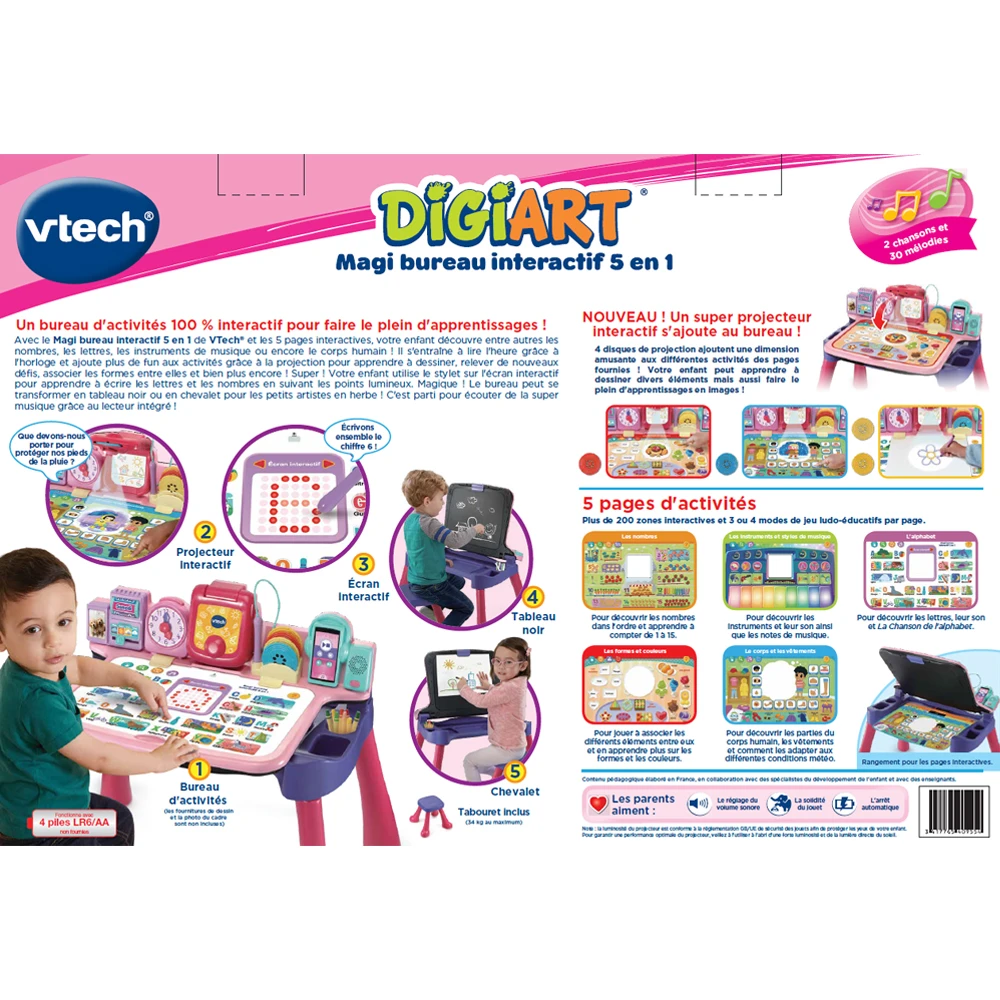VTech Magi Bureau Interactif 5 En 1 Rose 10 VTech Magi Bureau Interactif 5 En 1 Rose – Image 10