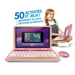 VTech Genio, Mon Premier Vrai Ordi ! (rose) -VTech Jouets Soldes Magasin 80 541055 CAT