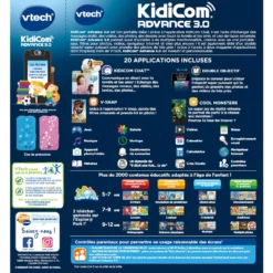 KidiCom Advance 3.0 Noir -VTech Jouets Soldes Magasin 80 541105 dos boite