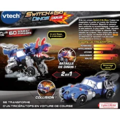 Kaops, Le Tricératops - Crash - Véhicules Interactifs -VTech Jouets Soldes Magasin 80 541405 dos boite