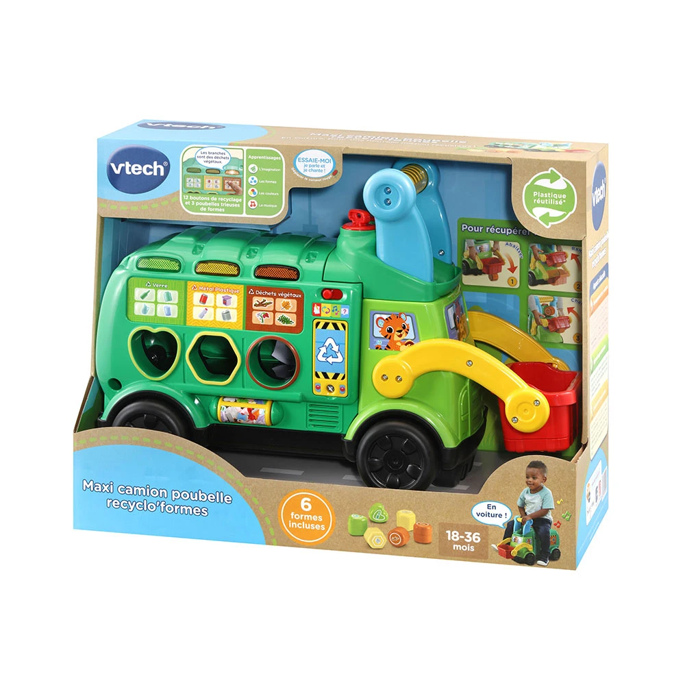 VTech Maxi Camion Poubelle Recyclo'formes 6 VTech Maxi Camion Poubelle Recyclo'formes – Image 6