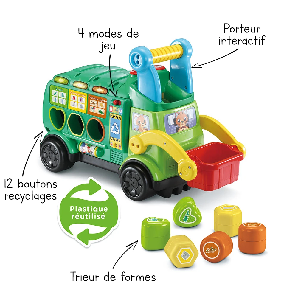VTech Maxi Camion Poubelle Recyclo'formes 2 VTech Maxi Camion Poubelle Recyclo'formes – Image 2