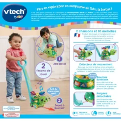 VTECH BABY Pousse-pousse Tortue -VTech Jouets Soldes Magasin 80 547605 dos boite