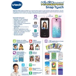 KidiZoom Snap Touch Rose 14 KidiZoom Snap Touch Rose -VTech Jouets Soldes Magasin 80 549255 dos boite