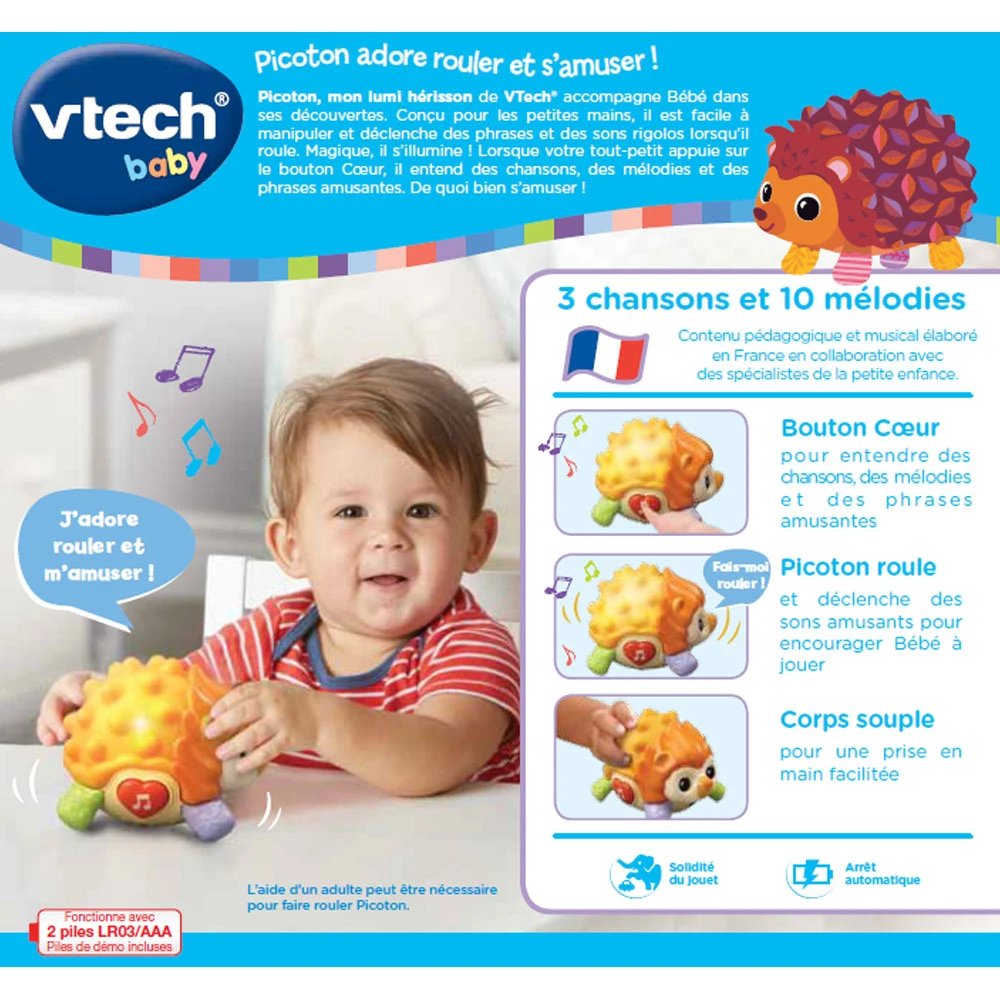 VTECH BABY Picoton, Mon Lumi Hérisson - Jouet D'éveil 5 VTECH BABY Picoton, Mon Lumi Hérisson - Jouet D'éveil – Image 5