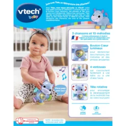 VTECH BABY Théo, Mon Hippo Pirouette - Jouet Interactif -VTech Jouets Soldes Magasin 80 550305 dos boite