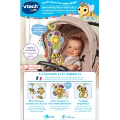 VTECH BABY Ma Tourni Fleur D'éveil - Hochet Suspendu 9 VTECH BABY Ma Tourni Fleur D'éveil - Hochet Suspendu -VTech Jouets Soldes Magasin 80 550605 dos boite